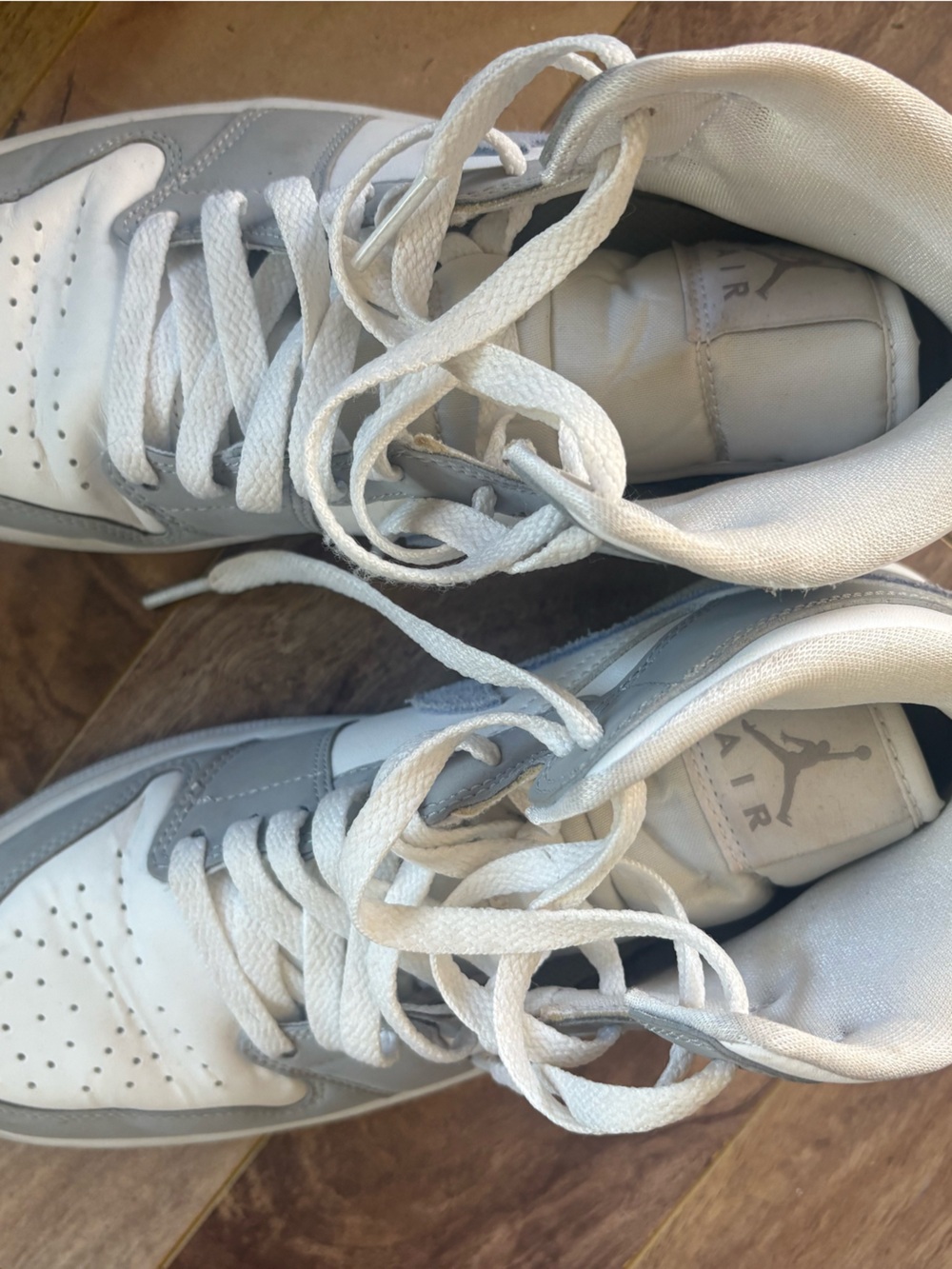 Nike Air Jordan’s  Low-Top Sneakers in White and Light Gray
